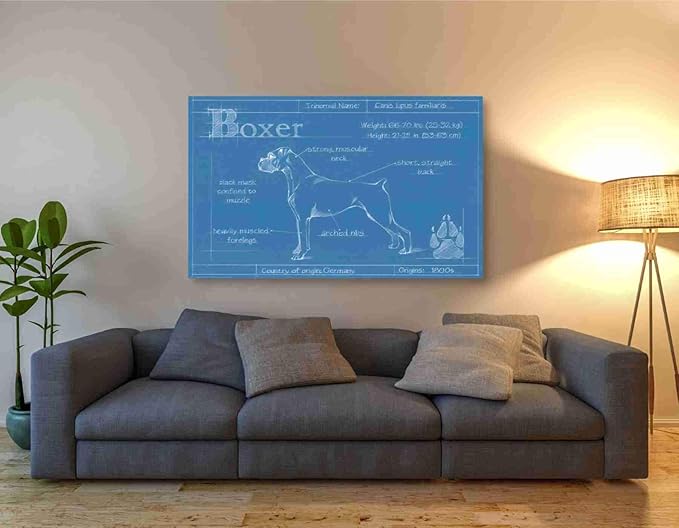 Epic Graffiti 'Blueprint Boxer' by Ethan Harper Canvas Wall Art, 54"x40"