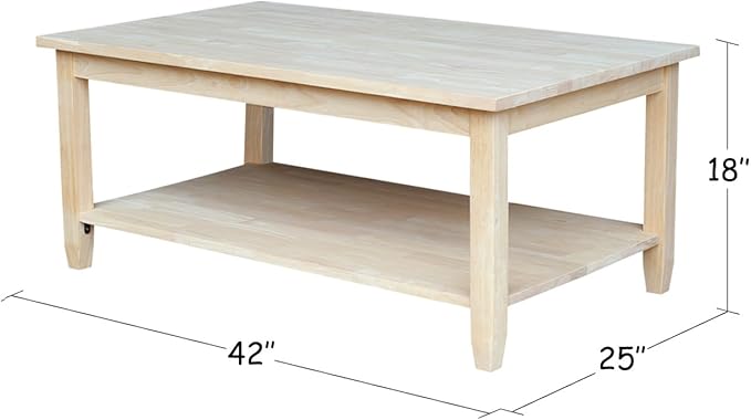 IC INTERNATIONAL CONCEPTS Solano Coffee Table Unfinished
