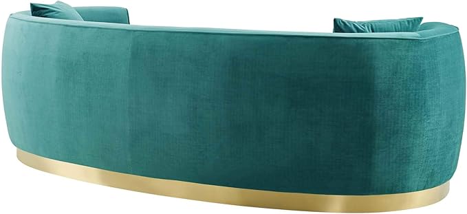Modway EEI-3408-TEA Resolute Curved Performance Velvet Sofa, Teal