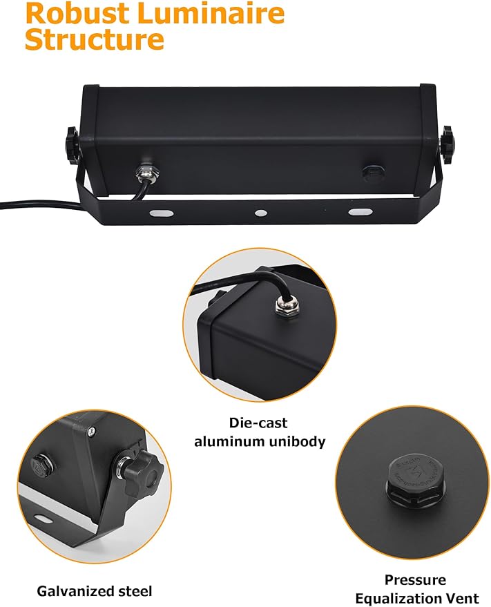 WERISE 50W Flood Light Outdoor IP66 Waterproof, 10000LM 200LM/W Super Bright LED Stadium Lights with Plug, 6000K Daylight White 100-277V Security Lighting for Yard Parking Lot