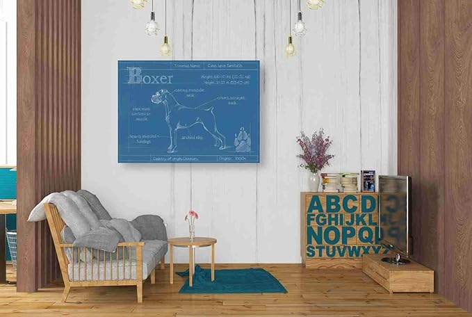 Epic Graffiti 'Blueprint Boxer' by Ethan Harper Canvas Wall Art, 34"x26"