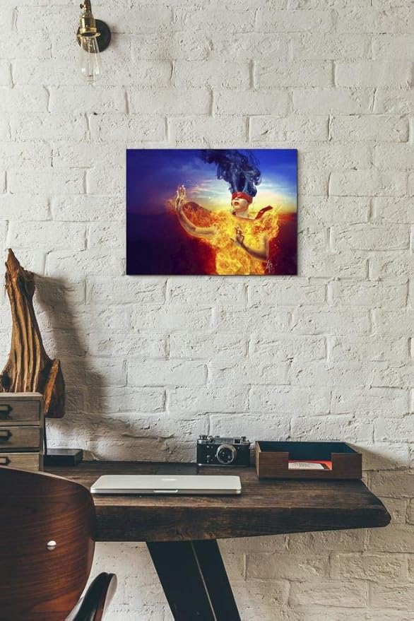 Epic Graffiti ' Suspense' by Mario Sanchez Nevado Canvas Wall Art, 16" x 12", Orange