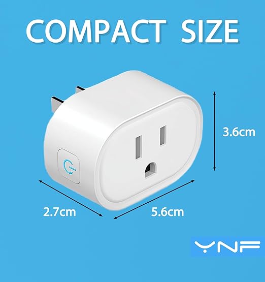 YNF Mini Smart Plug, Simple Setup with One Voice Command, Smart Plugs That Compatible with Alexa , Remote Control, Timer & Schedule, BLE Mesh Plug Requires Alexa Echo (1 Pack)