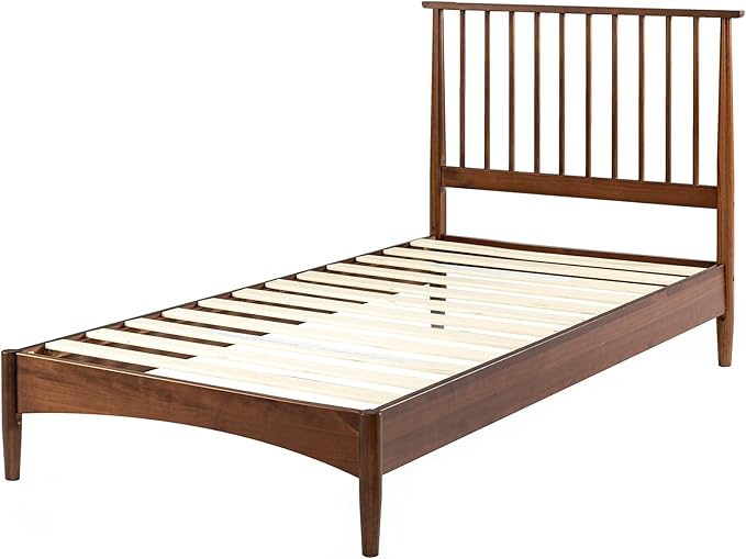 ZINUS Linda Mid Century Wood Platform Bed Frame, Solid Wood Foundation, Wood Slat Support, No Box Spring Needed, Easy Assembly, Twin