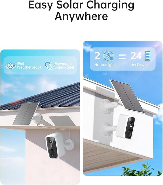 Security Cameras Wireless Outdoor,4MP Outdoor WiFi Wireless Cameras,Outside Battery Powered Camera for Home Security,AI Motion Detection,Color Night Vision,Spotlight,Siren Alarm,SD/Cloud Storage,2Pack