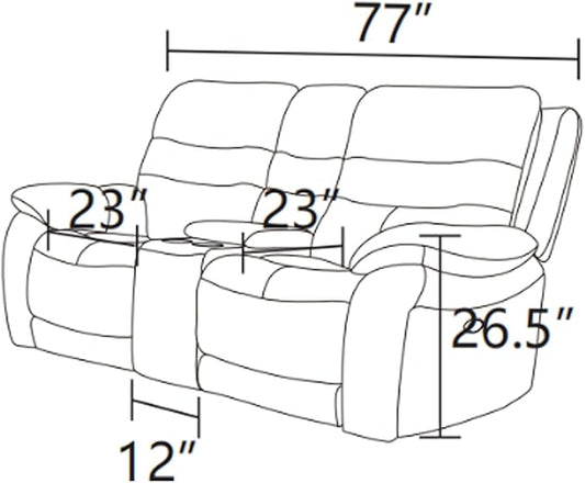 Power Reclining Sofa Set, Genuine Leather Recliner Sofa Set,Living Room Furniture Setwith USB Charging and LED Lights,for Living Room/Apartment/Office/Home Theather,Light Grey,L