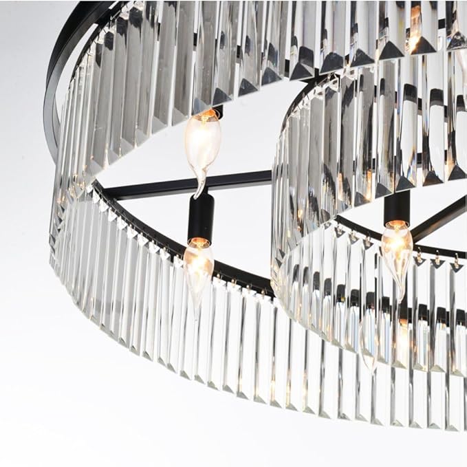Crystal Chandeliers Modern Contemporary Ceiling Lights Fixtures Pendant Lighting for Dining Room Living Room Chandelier D33.5 (8 Lights)