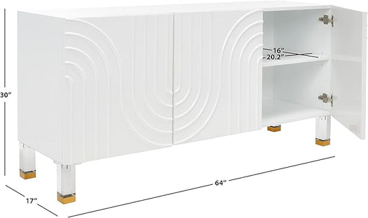 Safavieh Couture Home Saturn-Art Deco White Acrylic 3-door Sideboard