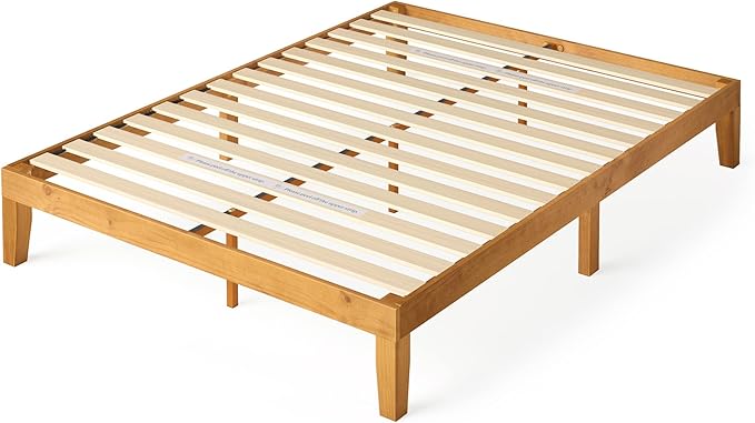 Zinus Alexia Wood Platform Bed Frame, Solid Wood Foundation, No Box Spring Needed, Wood Slat Support, Easy Assembly, Rustic Pine, Full