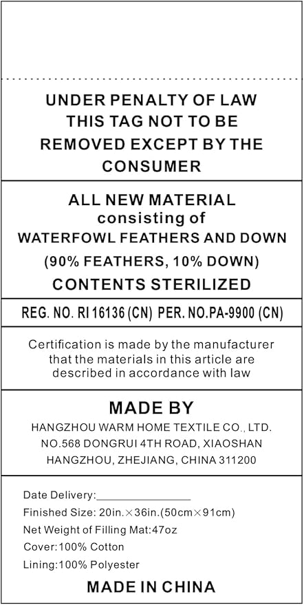 JA COMFORTS Duck Feather Down Bed Pillows for Sleeping(2 Packs)-King(20IN×36IN),High Filling Weight,600 Thread Count,Double-Layer Downproof Fabric Design,10% Duck Down,Cotton Cover,White