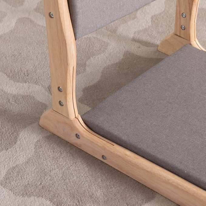 通用 Tatami Chair Accent Furniture,Foldable Meditation Floor Chair, Living Room Chair Floor Seat, Portable Japanese Legless Chair,Lazy Sofa for Bay Window Meditation Reading (Grey Fabric)
