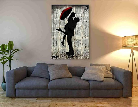 Epic Graffiti 'Love and Rain' by Loui Jover, Canvas Wall Art, 40" x60'