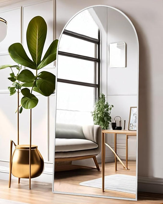 Floor Mirror, Full Length Mirror with Stand, Arched Wall Mirror, 27"x71"Mirror Full Length, Floor Mirror Freestanding, Wall Mounted Mirror for Bedroom Living Room, Silver