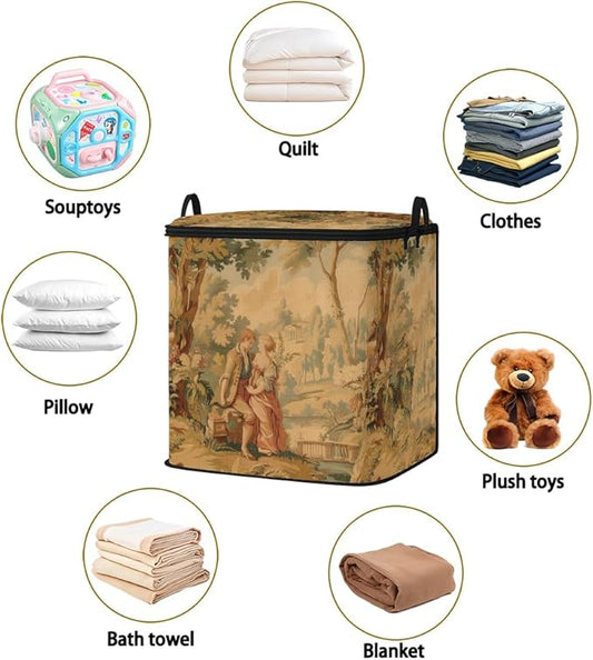 2pcs closet organizers and storage under bed,clothing blanket sweater sheet bedding comforter duvet quilt pillow toy storage bags with lids,dorm room essentials for containers 95L