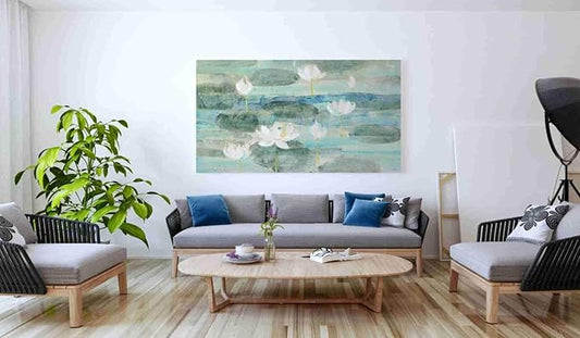 Epic Graffiti 'Water Lilies Bright' by Albena Hristova, Canvas Wall Art, 60"x40"