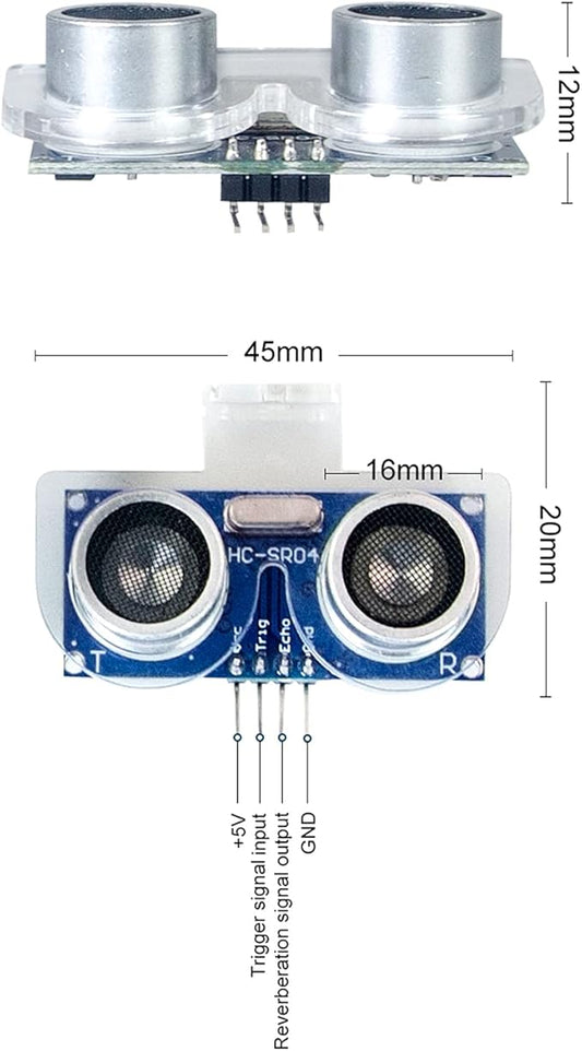 2pcs Ultrasonic Module Distance Sensor with 2pcs Mounting Bracket for Raspberry Pi Arduino Uno R3 Mega 2560 Nano Smart Robotics Projects