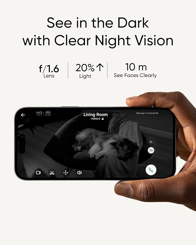 eufy Security Indoor Cam S350,Dual Cameras,4K UHD Resolution Security Camera with 8× Zoom and 360° PTZ,Human/Pet AI,Ideal for Baby Monitor/Pet Camera/Home Security,Dual-Band Wi-Fi 6,Plug in (Renewed)