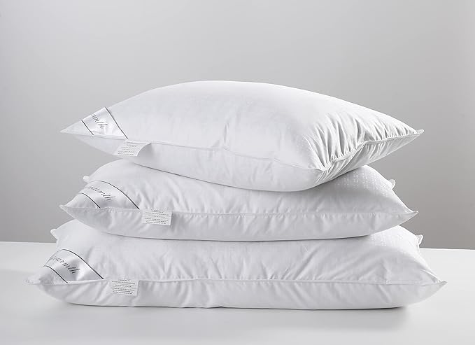 Natural Goose Down&Feather Pair Pillows Insert, Set of 2 Bedding Soft Pillows 100% Soft Cotton Standard 20x26in