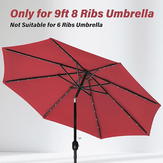 Simple Deluxe 9' Patio Umbrella Replacement Canopy for 8 Ribs, Table Market Yard Umbrella Replacement Top Cover (Canopy Only)