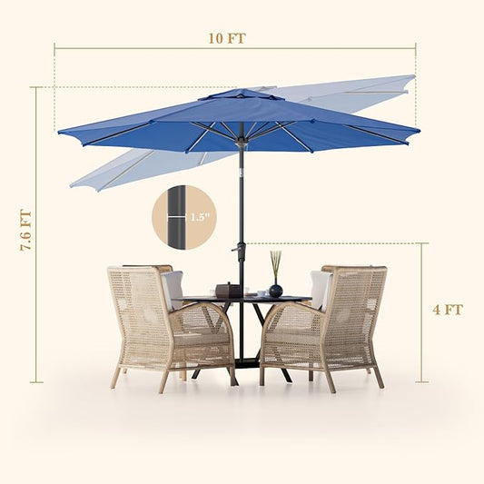 Sannwsg Outdoor Patio Umbrella,Table Umbrella with Push Button Tilt and Crank,Market Umbrella with 8 Sturdy Ribs,Yard Umbrella