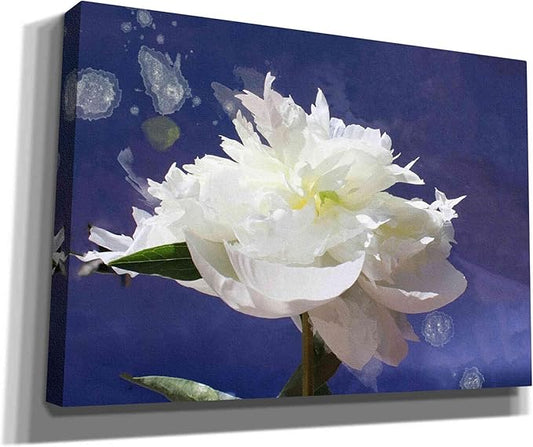 Epic Graffiti 'White Peony-Scents of Heaven' by Irena Orlov, Canvas Wall Art, 26"x18"