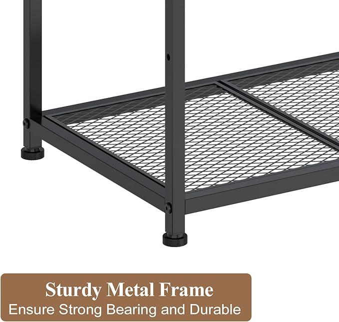 23 Inch to 50 Inch Floor Small Corner TV Stand with Storage Shelves for Living Room Bedroom, Universal Floor Television Stands with Mount, Rustic Brown Corner TV Table Desk Shelf for Small Space