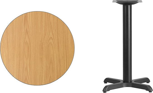 Flash Furniture 24'' Round Natural Laminate Table Top with 22'' x 22'' Table Height Base