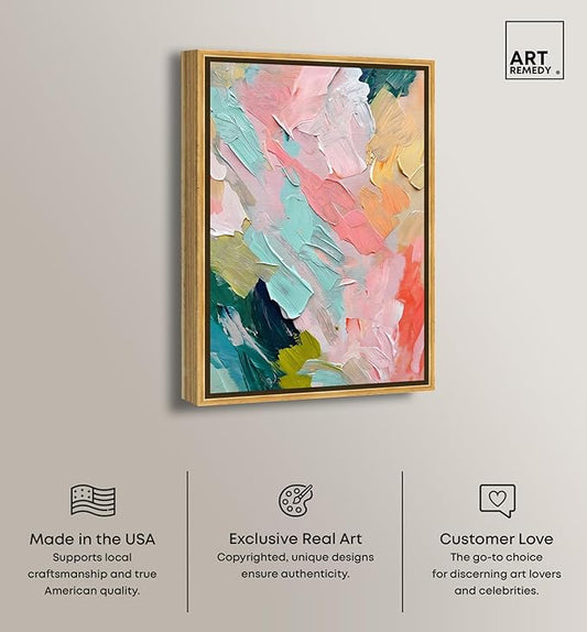 Art Remedy Pastel Layers Canvas Pastel Wall Art, Gold Frame, 24" x 36"