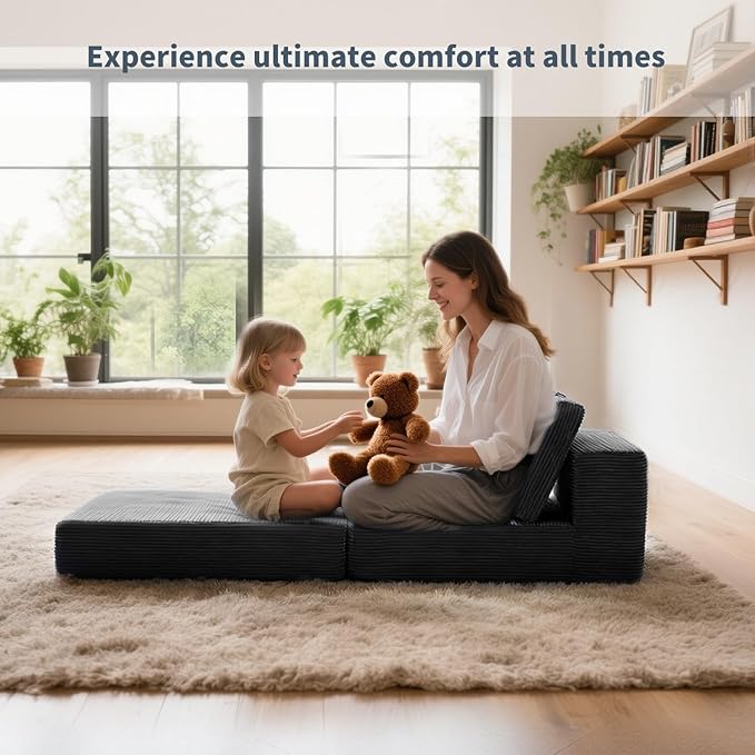 FILUXE Modular Sectional Sofa, Modern Modular Sofa Couch with Deep Seat,Comfy Cloud Couch, Sectional Couches for Living Room, Bedroom and Apartment,1-Seater,Dark Grey