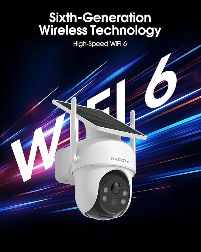 Solar Security Cameras Wireless Outdoor, 4MP 360° View Battery Powered Cam, Spotlight Night Vision, 2-Way Audio, 2.4G/5G Dual Band WiFi, PIR Motion Alert, Suitable for Q4 Camera Kit
