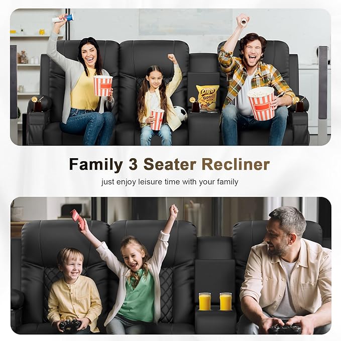 YONISEE Modern Recliner Sofa Set - 3 Seat Sofa & 1PC Swivel Recliner Chairs with Heat & Massage for Living Room (3+1)