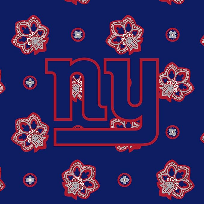 Vera Bradley Women's Fleece NFL Oversized Throw Blanket (Multiple Teams Available), Newyorkgiantsondarkblue/Redbandana, One Size