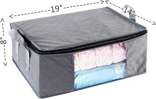 Storage Bins Storage Bags Closet Organizers Sweater Storage Clothes Storage Containers, 3pc Pack, Gray (G01)