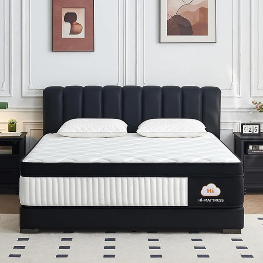 Twin Size Mattresses 12 Inch Twin Hybrid Mattress, Medium Firm with Memory Foam and Zoned Pocket Springs for Enhanced Lumbar Support and Pressure Relief, CertiPUR-US
