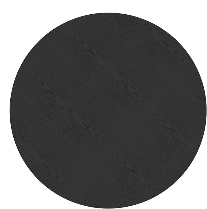 Casaphoria 52" Round Dining Table for 4-6, Farmhouse Style Table with Stripes Base, Easy Assembly for Living Room, Kitchen, Bar, Black