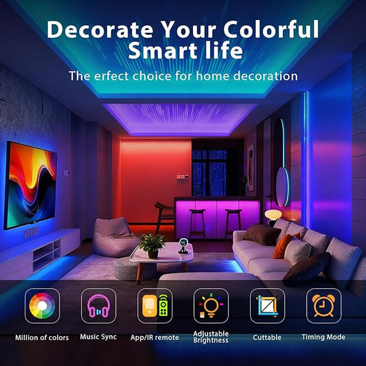 DAYBETTER Led Strip Lights 400 ft (4 Rolls of 100 ft) Smart Led Light Strips with Remote and App Control, RGB Music Sync Color Changing Led Lights for Bedroom, Kitchen, Party, Home Decor