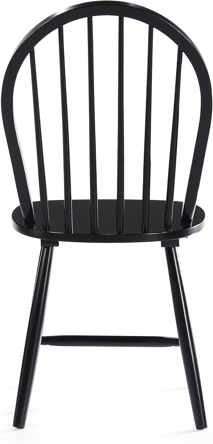 Christopher Knight Home Declan Farmhouse Cottage High Back Spindled Rubberwood Dining Chairs, 2-Pcs Set, Black