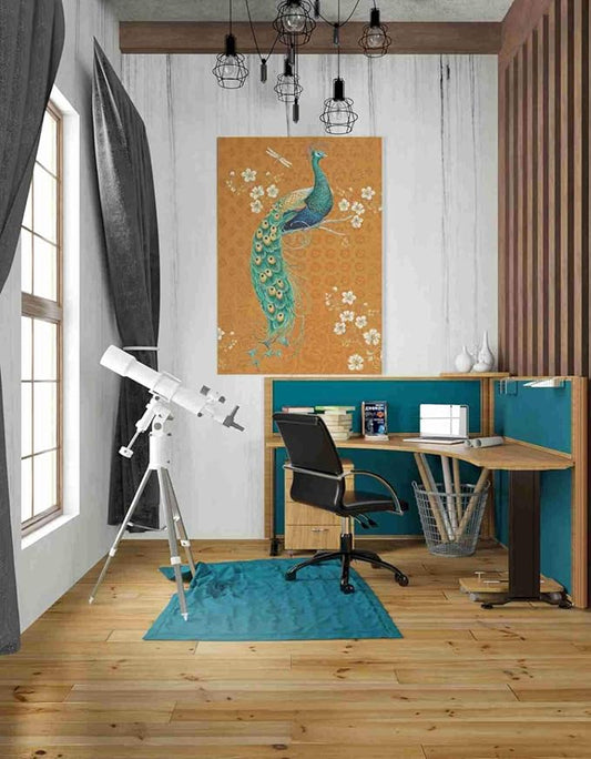 Epic Graffiti 'Ornate Peacock IX Spice' by Daphne Brissonet, Canvas Wall Art, 26"x40"