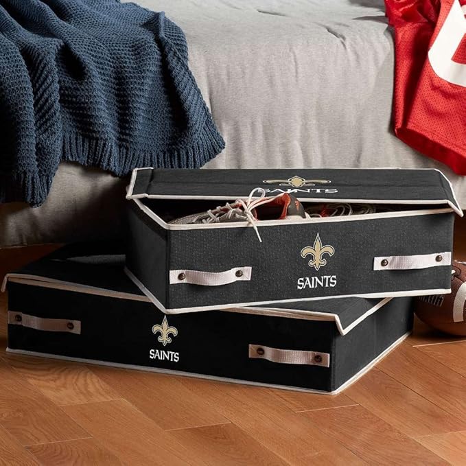 Franklin Sports NFL Under Bed Storage Bins - Folding Organizer Containers - NFL Team Office, Bedroom + Living Room Décor