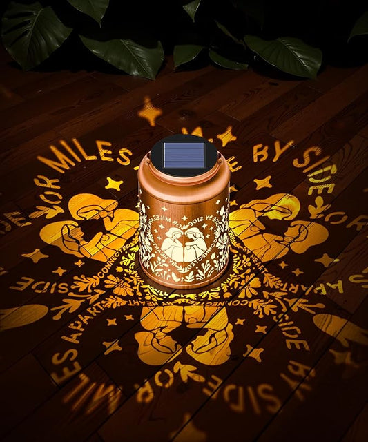 Solar Lanterns Outdoor Waterproof Decorative Garden Solar Lights Outdoor,Hanging Hollow Out Metal Ornaments Decor for Outside Lawn,Patio,Balcony,Yard Unique Gifts for Women Best Sister