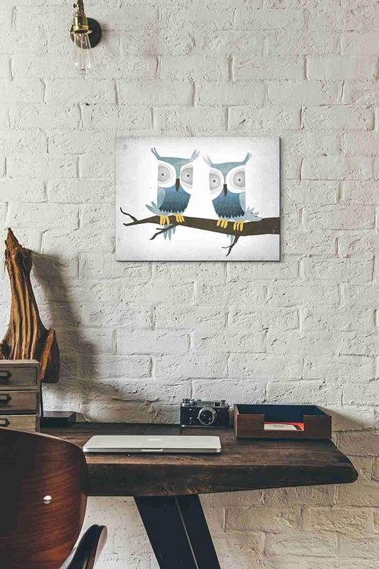 Epic Graffiti 'Tan Owls Bright' by Ryan Fowler, Canvas Wall Art, 12"x16"