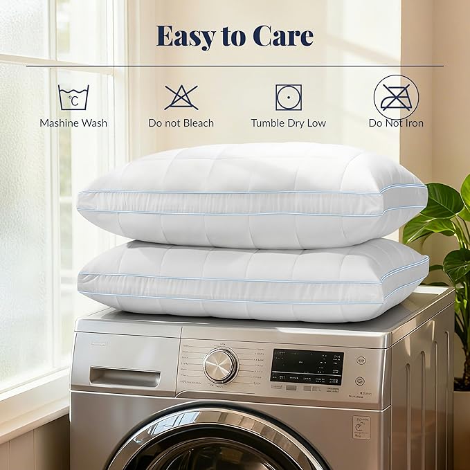 3-in-1 Adjustable Pillows Bed Pillow King Size Set of 2 - Luxury Hotel Collection Pillows for Sleeping, Customizable Firmness & Height Pillow for Back, Stomach or Side Sleepers
