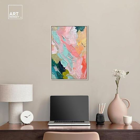 Art Remedy Pastel Layers Canvas Pastel Wall Art, Silver Frame, 16" x 24"