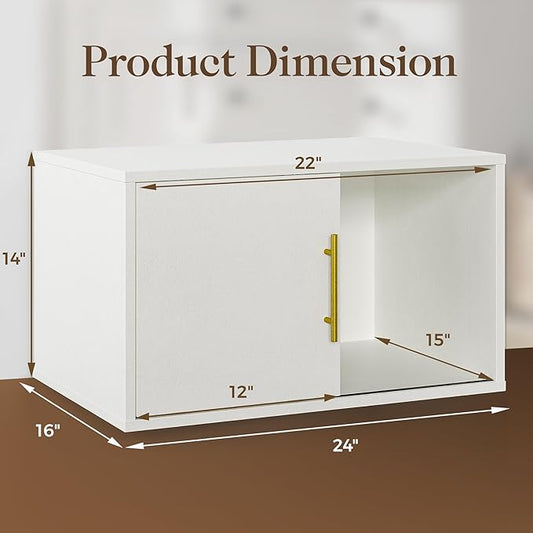 6 Cube Storage Organizer, Stackable Cubby Storage Organizer, Open Shelf Bookcase with Sliding Door, White Wood Bookshelves for Living Room, Bedroom and Apartment, Wall Mounted