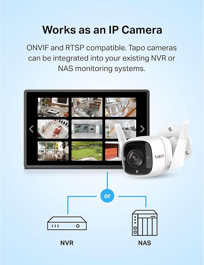 Tapo 2K+ Outdoor Wired Security Camera - Person/Vehicle/Motion Detection, 24/7 Recording, Starlight Color Night Vision, Subscription-Free Local Storage or Optional Cloud, Works with Alexa, C320WS