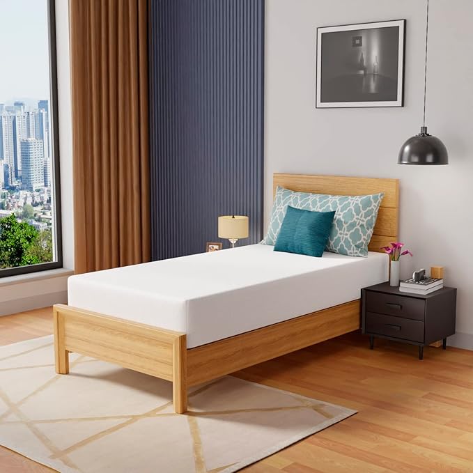 PayLessHere 10 Inch Memory Foam Mattress Twin Mattress Wave Comfort Foam Mattress CertiPUR-US Certified,Removable Soft Cover, mattresses for Bed Frame, Bunk Bed, Trundle, Daybed,Fiberglass Free,White