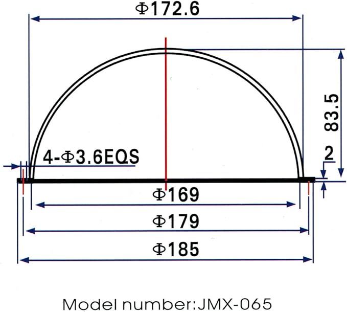 JMX Acrylic/PC CCTV Replacement Clear Camera Dome Cover Security Camera Housing Pet Dog Fence Window Skylight Window (6.5 Inches, Transparent)