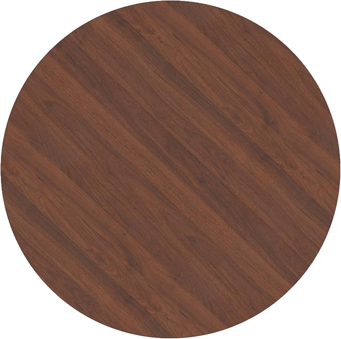 Casaphoria 52" Round Dining Table for 4-6, Farmhouse Style Table with Stripes Base, Easy Assembly for Living Room, Kitchen, Bar, Walnut