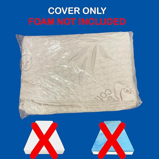 FoamRush 6" Bunk (35" x 79") Soft, Fitted, Zippered Mattress Cover Replacement, Premium Cotton, Waterproof, Non Skid Bottom, Mattress Pad Cover, Mattress Not Included