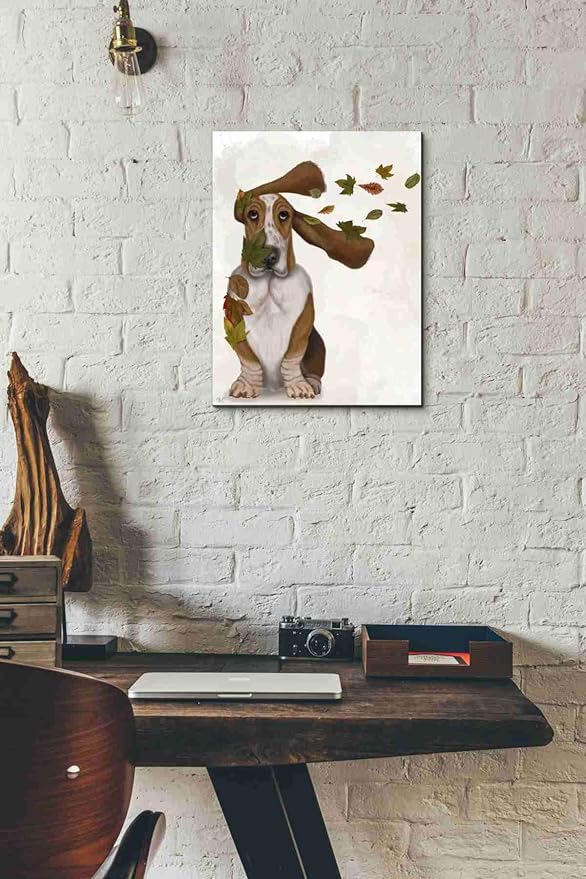 Epic Graffiti 'Basset Hound Windswept and Interesting' by Fab Funky Canvas Wall Art, 12"x16"